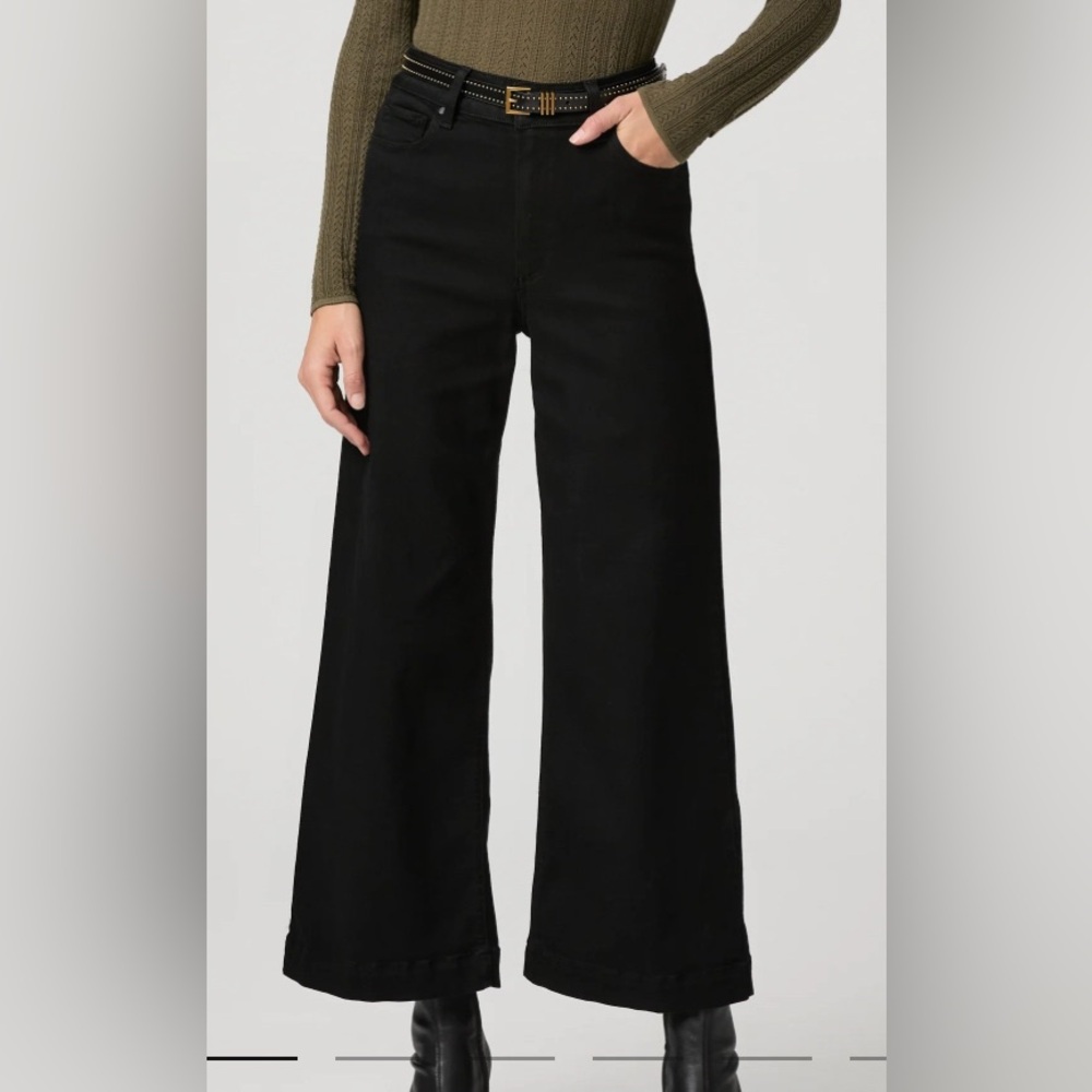 Paige Anessa Black Wide-Leg Jeans size 29
